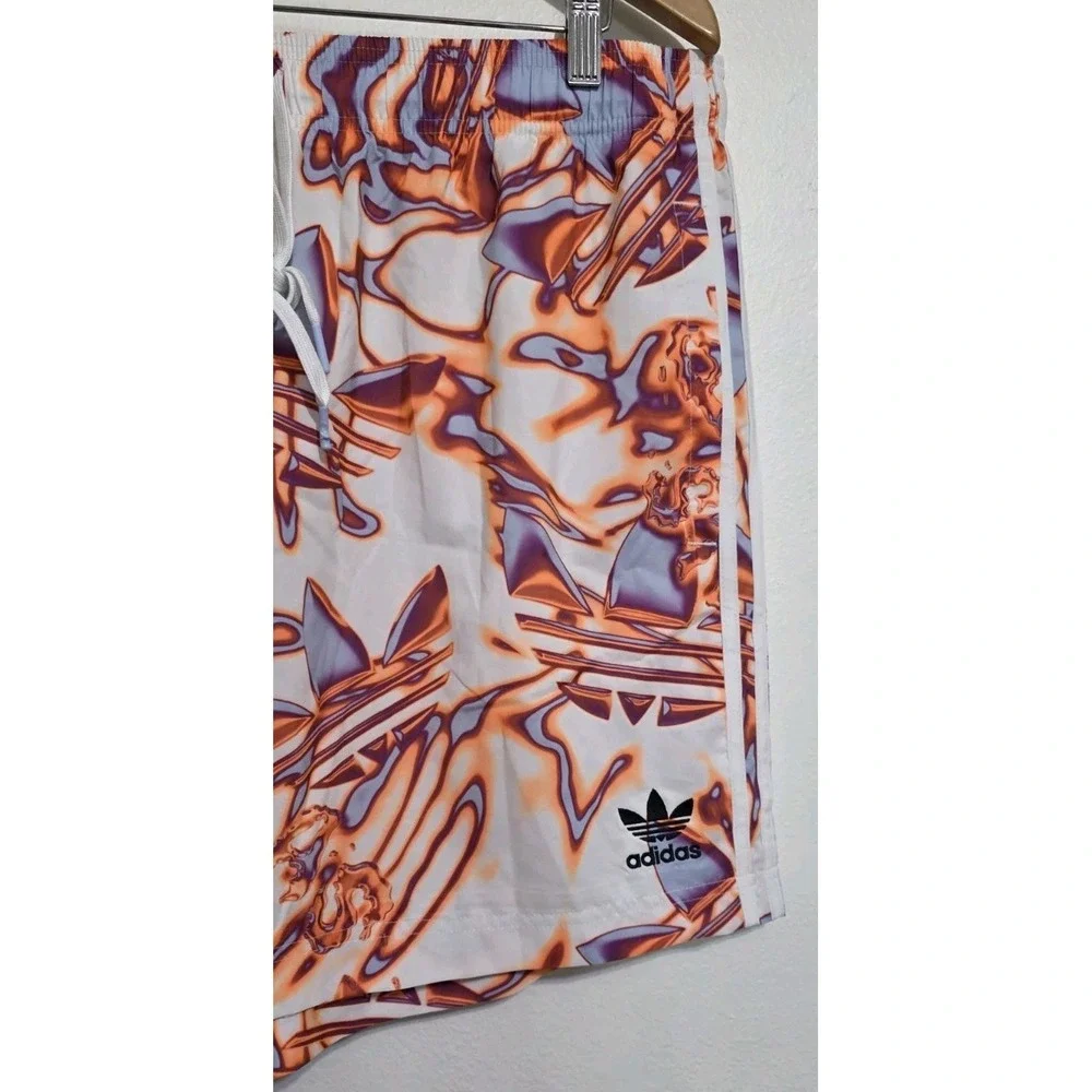 NWT ADIDAS ORIGINALS AOP 2XL PULL ON ALL DAY SWIM SHORTS Trunks Beach Neon Swirl